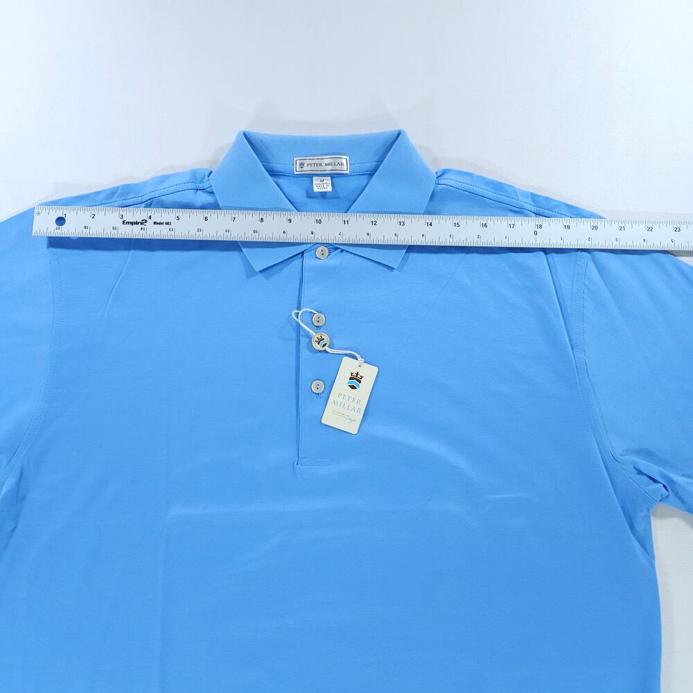 NWT Peter Millar M Golf Polo Alpine Blue Cancer Research Institute Embroidered - Picture 9 of 16
